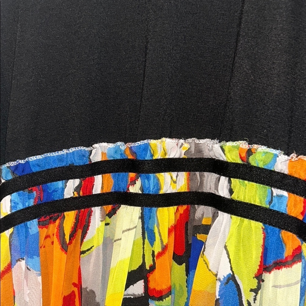 Abstract vintage Colorful Maxi Dress Flowy Mesh Avant Garde - Picture 5 of 7